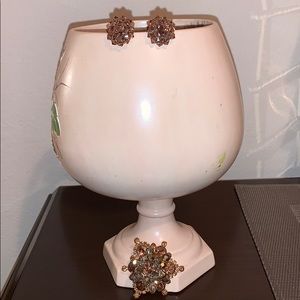 Vintage earrings and brooch set